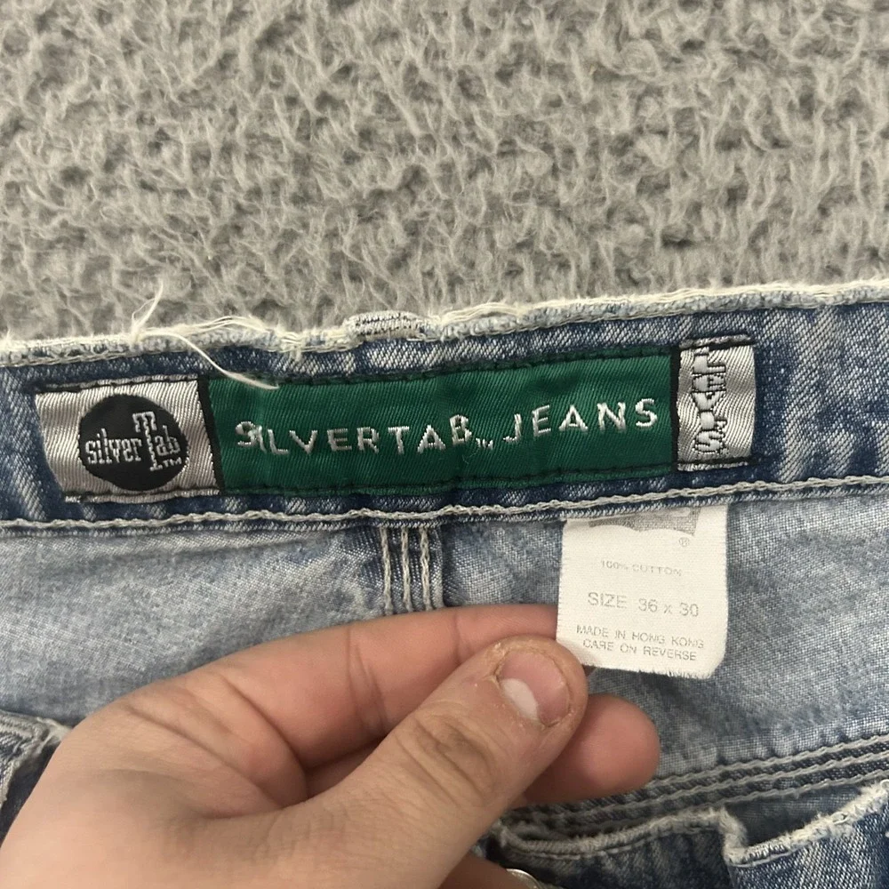 Vintage Levis Silvertab Jeans Mens 36x30 Blue Denim Baggy Light Wash Skater Y2K